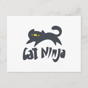 Cat ninja - Kies achtergrondkleur Briefkaart