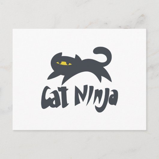 Cat ninja - Kies achtergrondkleur Briefkaart (Voorkant)