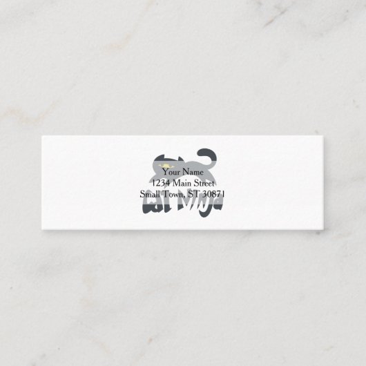 Cat ninja - Kies achtergrondkleur Mini Visitekaartje (Voorkant)