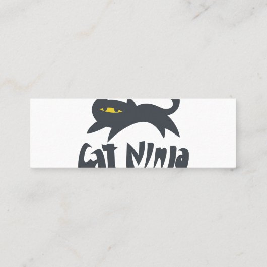 Cat ninja - Kies achtergrondkleur Mini Visitekaartje (Achterkant)