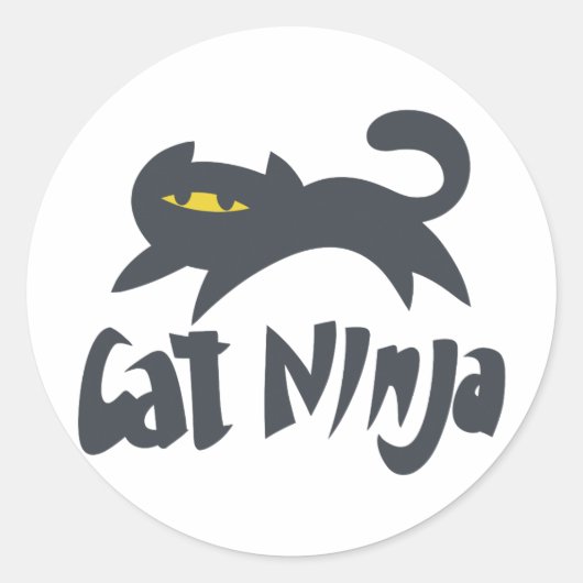 Cat ninja - Kies achtergrondkleur Ronde Sticker (Voorkant)