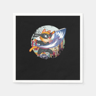 Cat Ninja Manga Anime Japanse Manga Fans Gift Servet