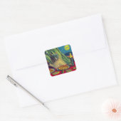 Cat Nip Pizza Vierkante Sticker (Envelop)