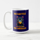 Cat No Coffee No Workee Funny Feline Mok Gift (Links)