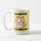 Cat No Coffee No Workee Grumpy Feline Humor Gift Koffiemok (Links)