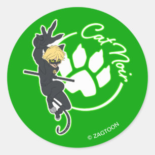 Cat Noir Badge Ronde Sticker