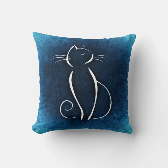 Cat Noir Blue Pillow Kussen (Voorkant)