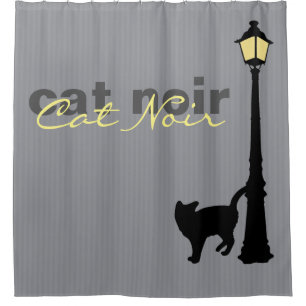 Cat Noir Cat Silhouette Showgordijn Douchegordijn