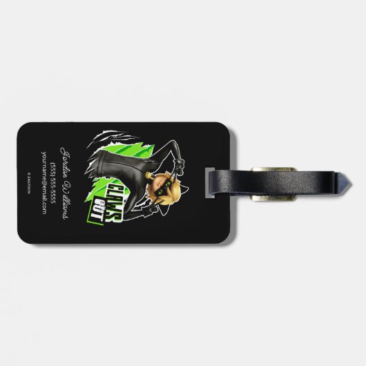 Cat Noir | Grafisch uitklapbaar Bagagelabel (Achterkant horizontaal)