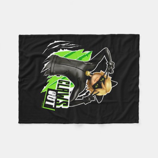 Cat Noir | Grafisch uitklapbaar Fleece Deken (Voorkant (Horizontaal))