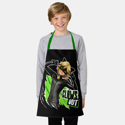 Cat Noir | Grafisch uitklapbaar Schort (Gedragen)