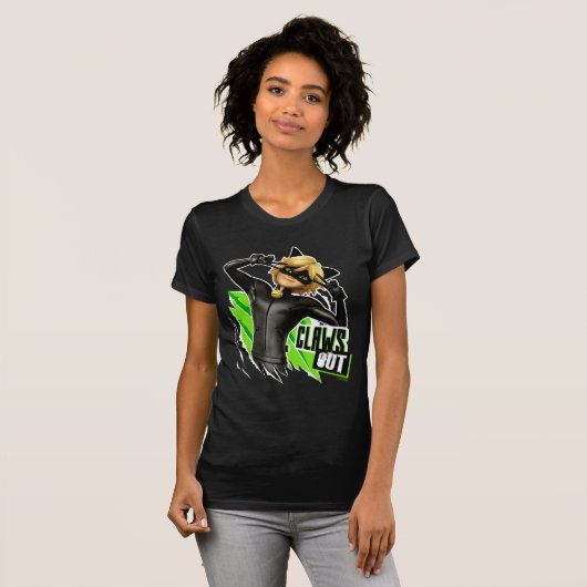Cat Noir | Grafisch uitklapbaar T-shirt (Voorkant volledig)