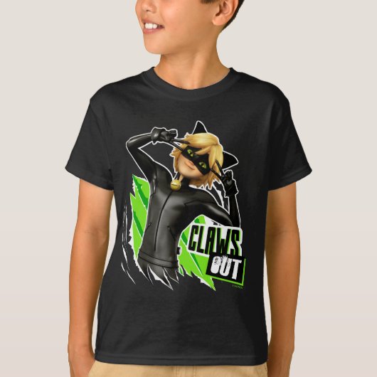 Cat Noir | Grafisch uitklapbaar T-shirt (Voorkant)