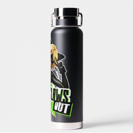 Cat Noir | Grafisch uitklapbaar Waterfles (Achterkant)