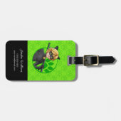 Cat Noir Green Badge Bagagelabel (Voorkant horizontaal)