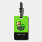 Cat Noir Green Badge Bagagelabel (Voorkant verticaal)