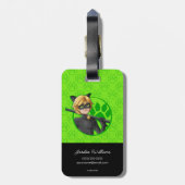 Cat Noir Green Badge Bagagelabel (Achterkant verticaal)