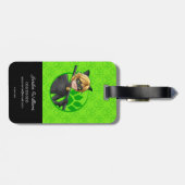Cat Noir Green Badge Bagagelabel (Achterkant horizontaal)