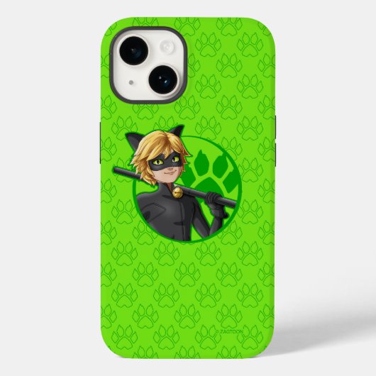 Cat Noir Green Badge Case-Mate iPhone Case (Achterkant)