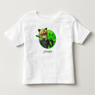 Cat Noir Green Badge Kinder Shirts