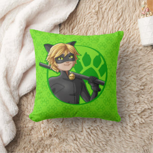 Cat Noir Green Badge Kussen