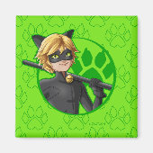 Cat Noir Green Badge Magneet (Voorkant)