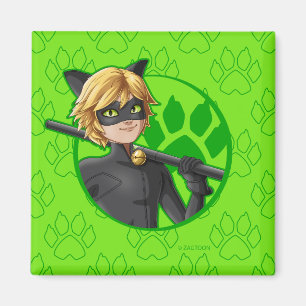 Cat Noir Green Badge Magneet