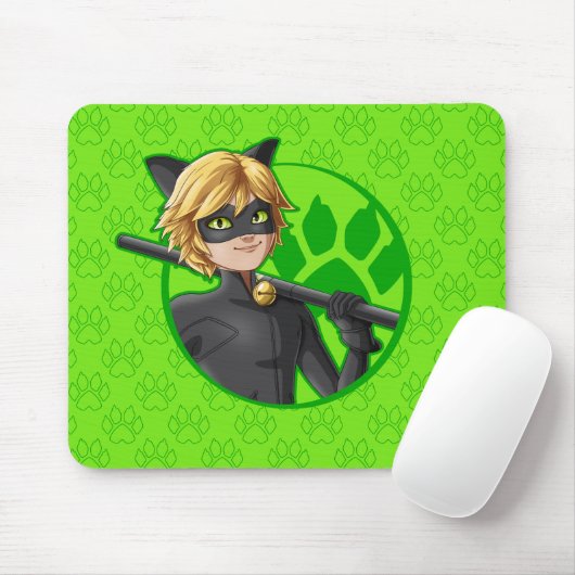 Cat Noir Green Badge Muismat (Met muis)