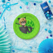 Cat Noir Green Badge Papieren Bordje (Feest)