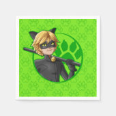 Cat Noir Green Badge Servet (Voorkant)