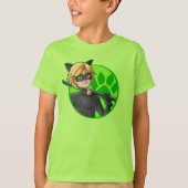 Cat Noir Green Badge T-shirt (Voorkant)