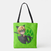 Cat Noir Green Badge Tote Bag (Achterkant)