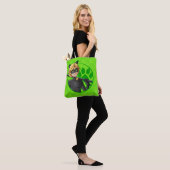 Cat Noir Green Badge Tote Bag (Op model)