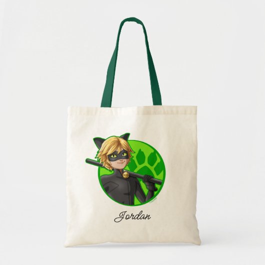 Cat Noir Green Badge Tote Bag (Voorkant)