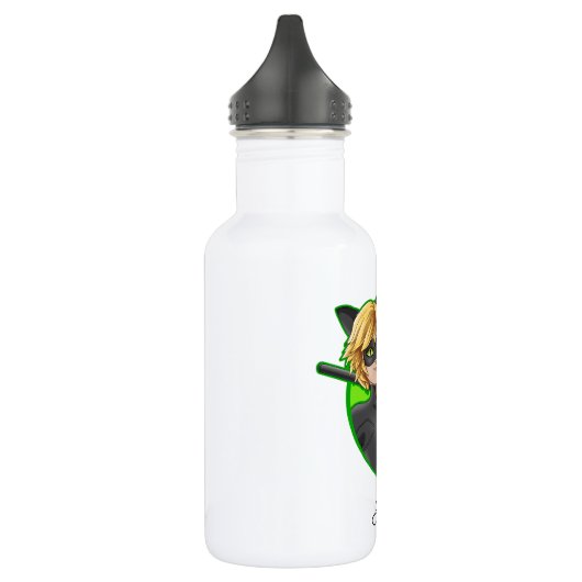 Cat Noir Green Badge Waterfles (Links)
