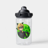 Cat Noir Green Badge Waterfles (Achterkant)