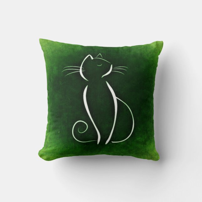 Cat Noir Green Pillow Kussen (Voorkant)