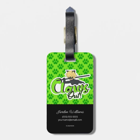 Cat Noir | Klauwen uit! Bagagelabel (Achterkant verticaal)