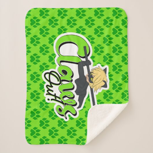 Cat Noir | Klauwen uit! Sherpa Deken (Voorkant)