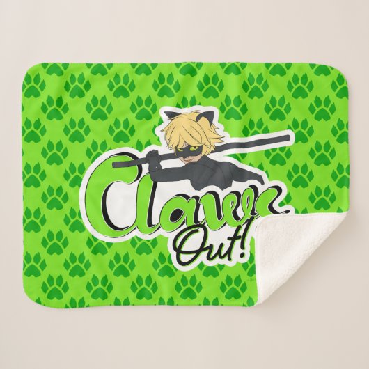 Cat Noir | Klauwen uit! Sherpa Deken (Voorkant (horizontaal))