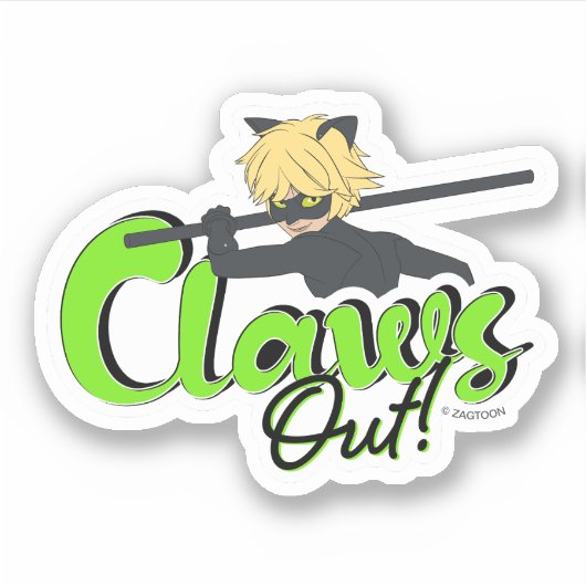 Cat Noir | Klauwen uit! Sticker (Voorkant)