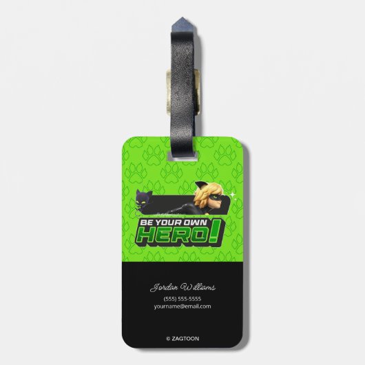 Cat Noir | Wees je eigen held Bagagelabel (Achterkant verticaal)
