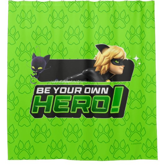 Cat Noir | Wees je eigen held Douchegordijn (Voorkant)