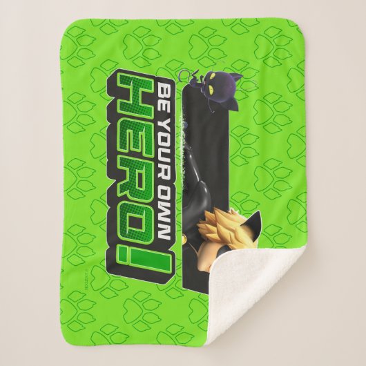 Cat Noir | Wees je eigen held Sherpa Deken (Voorkant)