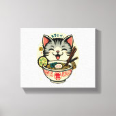 Cat Noodle Japanse Anime ga Kawaii Cat Canvas Afdruk (Voorkant)