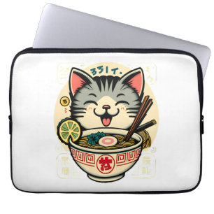 Cat Noodle Japanse Anime ga Kawaii Cat Laptop Sleeve