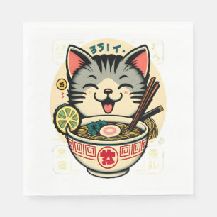 Cat Noodle Japanse Anime ga Kawaii Cat Servet
