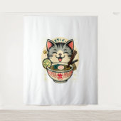 Cat Noodle Japanse Anime ga Kawaii Cat Wandkleed (Voorkant)