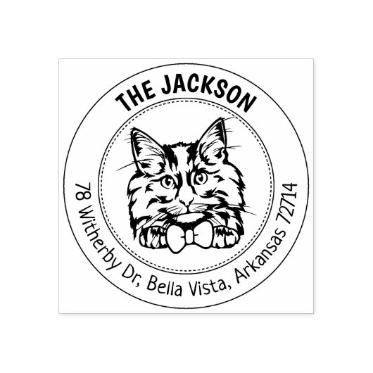 Cat Noors Bos Familie Retouradres Rubberstempel (Afrduk)