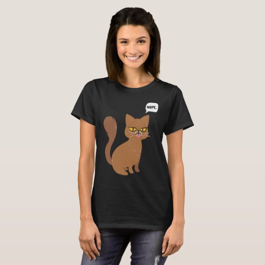 Cat Nope Statement  Graphic T-shirt (Voorkant volledig)